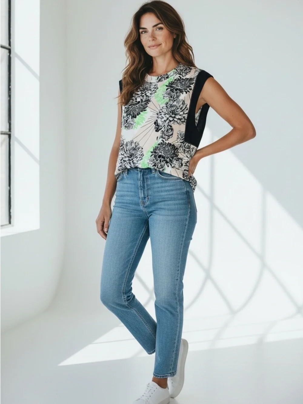 New Free People FP Movement Inspire Printed Tank Size S
